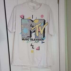 MTV Graphic T-Shirt Vintage Sz L Graphic Cotton Novelty Casual